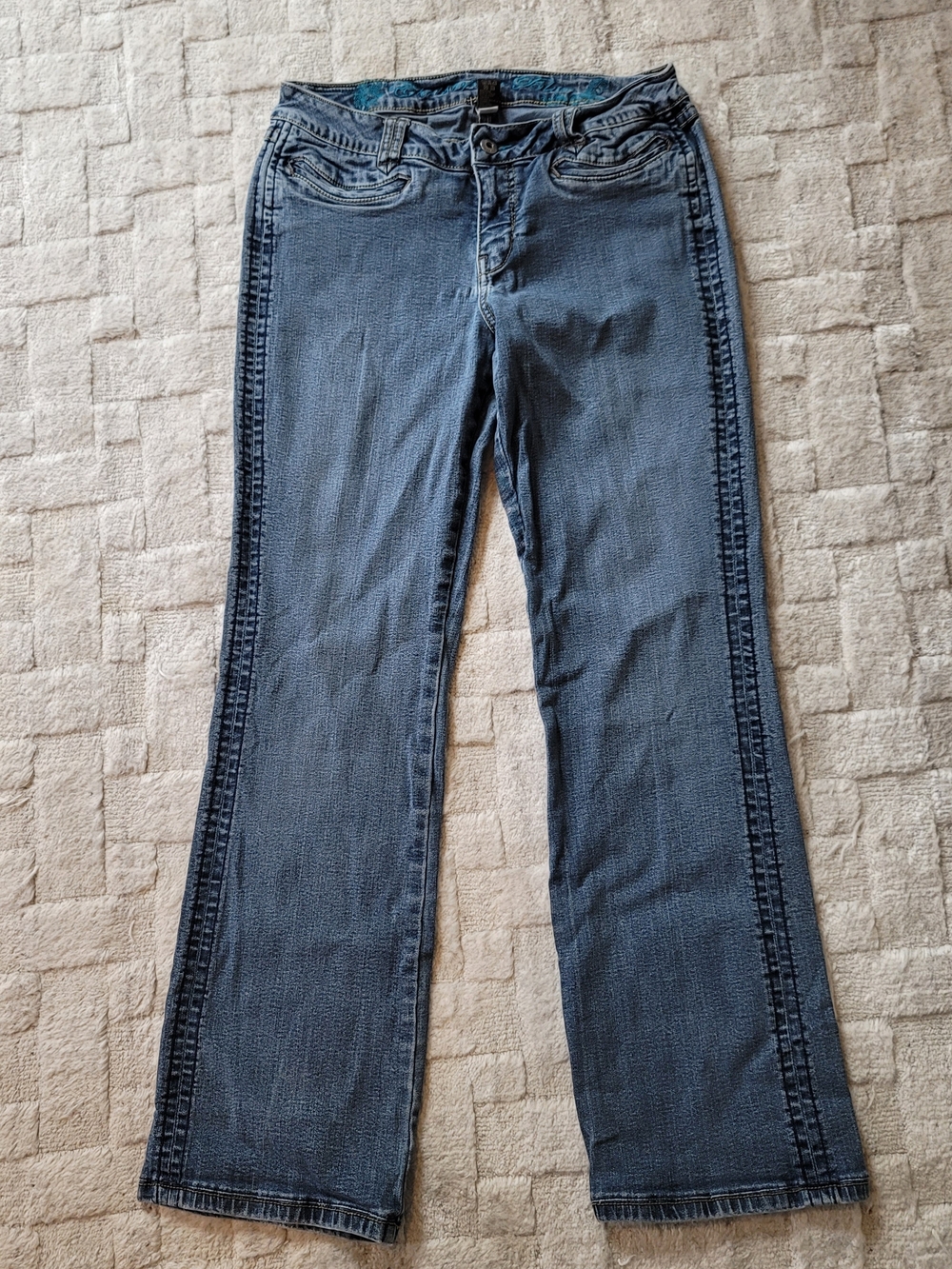CHRISTOPHER BLUE Y2K Low Rise Medium Blue Jeans‎ Size 8